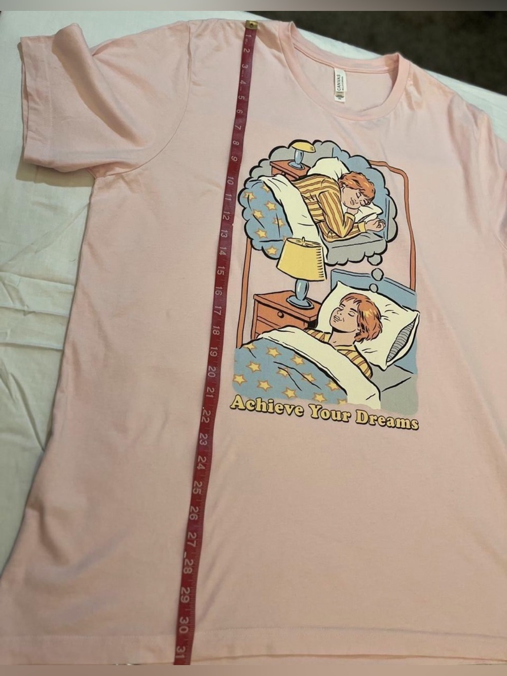 Steven Rhodes Merch Light Pink "Achieve Your Dreams" Graphic Sleep Tee